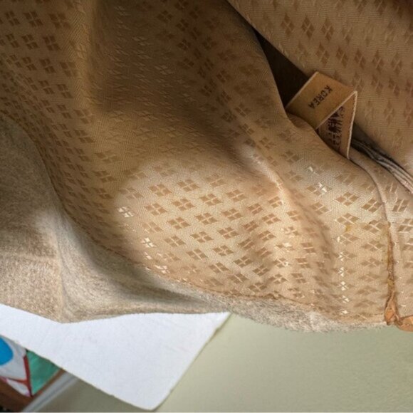 Vintage 1980s 80s Eelskin Clutch Bag Minimalist Leather Zipper Snap Tote Neutral - Picture 5 of 16